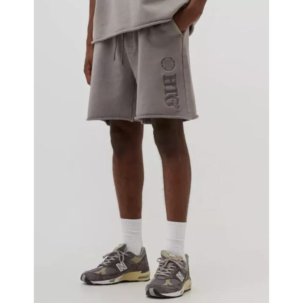 Honor The Gift Men's Studio Embroidered  French Terry Sweatshorts, Gray, Small